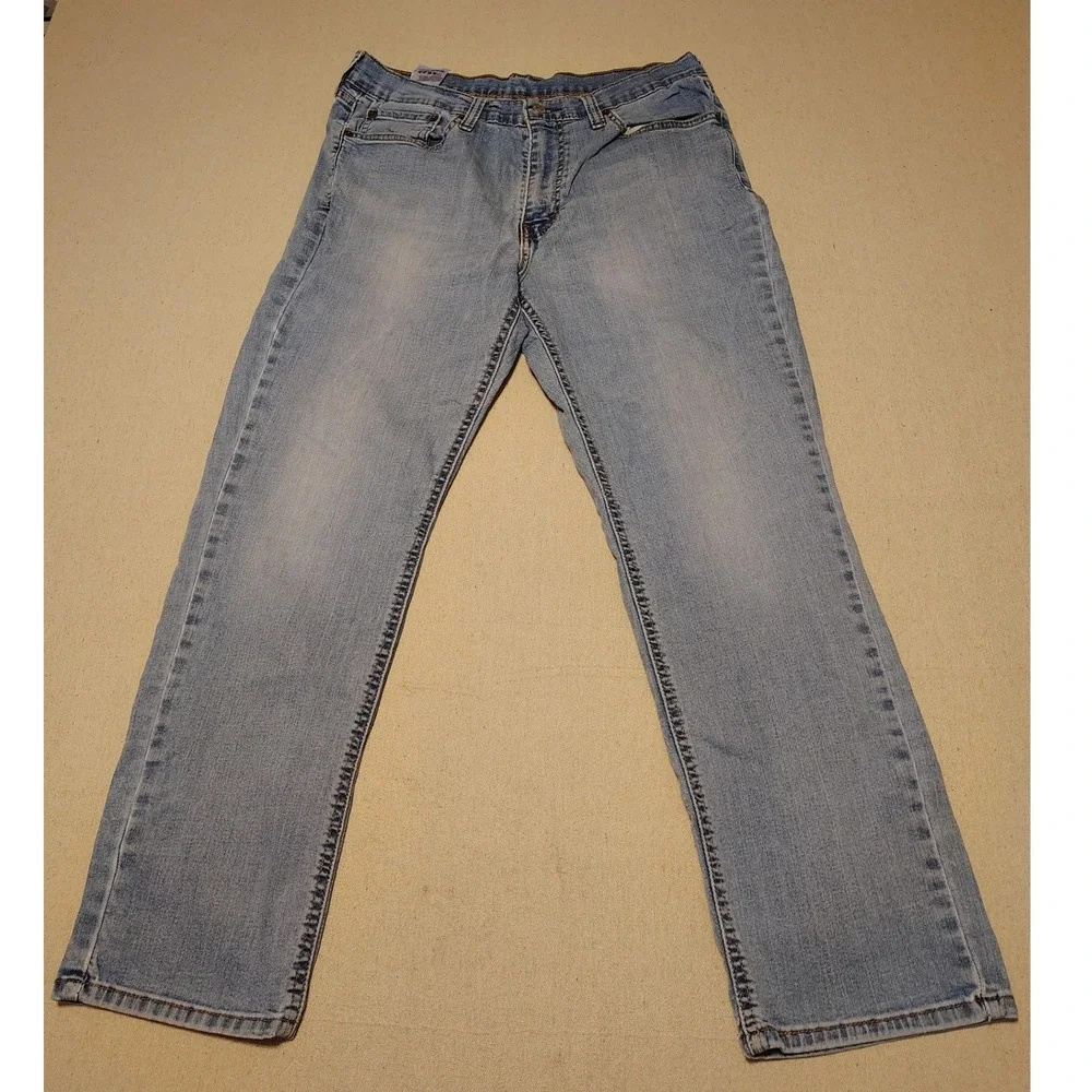 Levis 514‎ Straight Fit Mens Jeans Light Wash Denim W34 L30 Blue 00514-0986 S